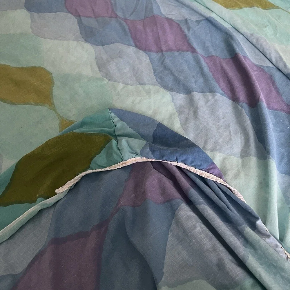 VTG Cannon Royal Family King Sheet Set Wavy Gravy Mod Blue Purple Psychedelic